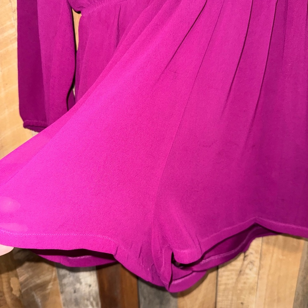 Express Women's Magenta Skort Jumpsuit with Front Zipper & pockets - Picture 7 of 11